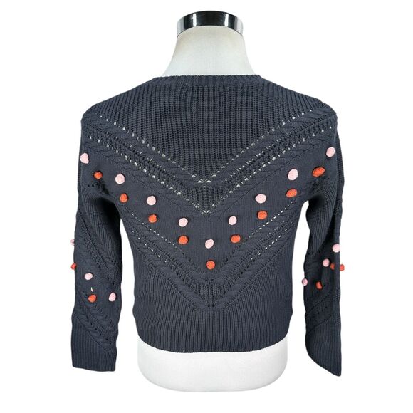 Marine Layer Rowen Pom Pom Sweater Women’s Medium Short Sleeve Pullover Blue - Picture 5 of 10